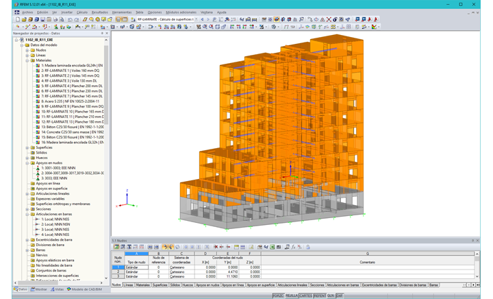 RFEM-Modell der Wohnanlage