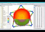 Draufsicht der seismischen Deformation in RFEM