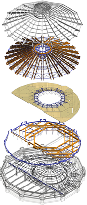 Estructura de la cubierta (© Wilmotte & Associés SA)