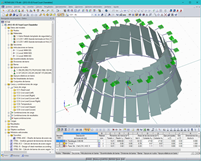 Modelo en 3D de la estructura de soporte de la lámpara de cristal en RSTAB (© www.stutzkiengineering.com)