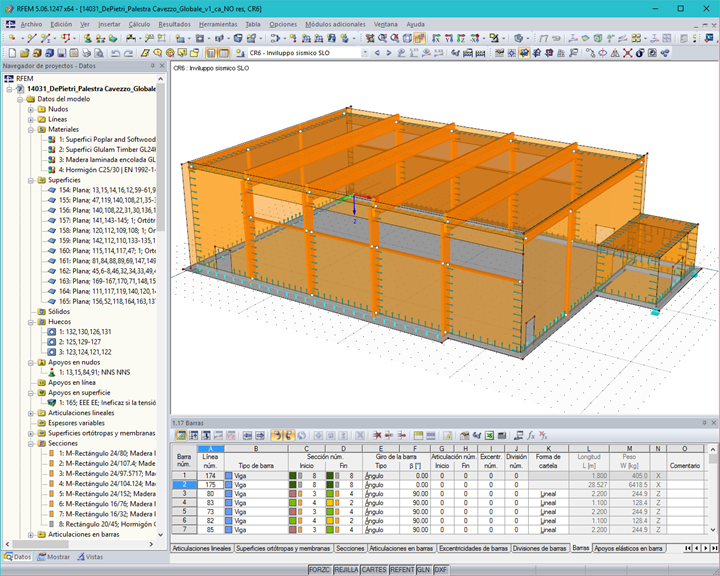 Modelo 3D de Gimnasio en RFEM (© Studio Ergodomus)