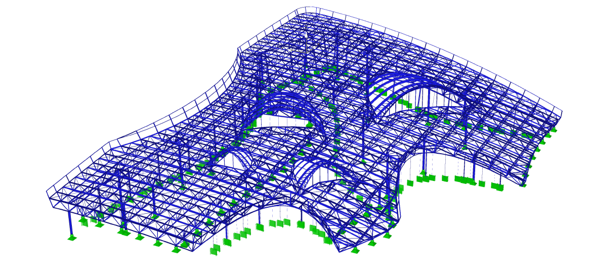 El modelado con RSTAB (© Bollinger+Grohmann)