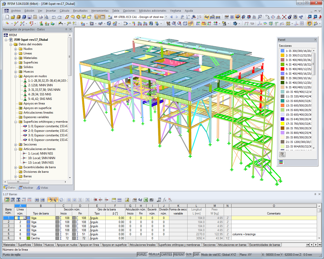 RFEM-Modell der Stranggussanlage mit Erweiterung (© IB Mauss)