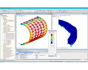 Los modelos de la redondez y la escalera con los resultados en RFEM (© osd GmbH & Co. KG)