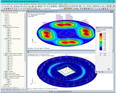 Modelos analíticos en RFEM de la losa de piso para distintas etapas de transporte (© Techniek en Methode)