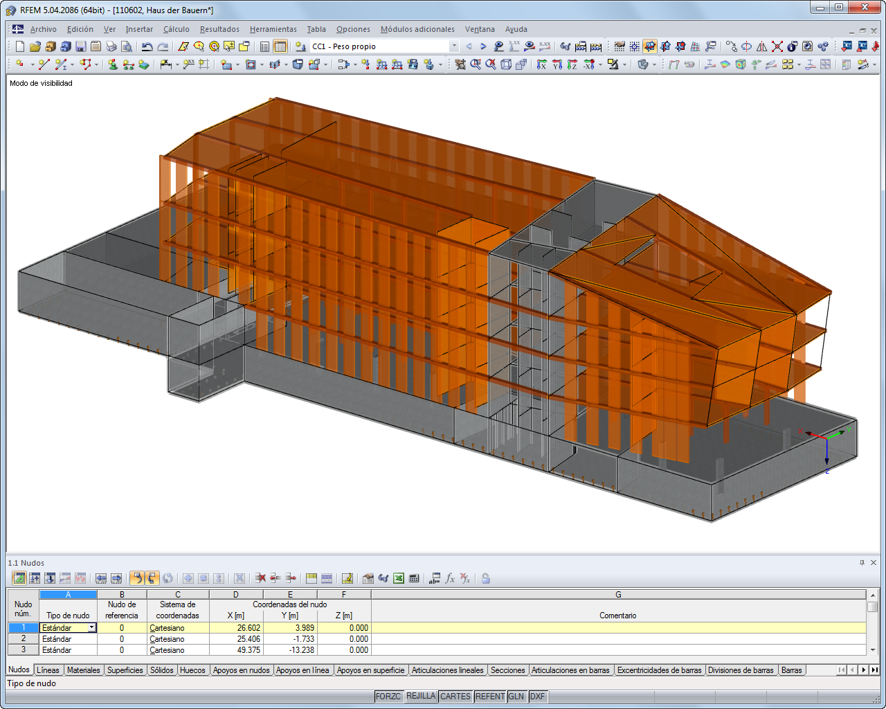 RFEM-Modell des „Haus der Bauern“ (© Göppert Bauingenieure)