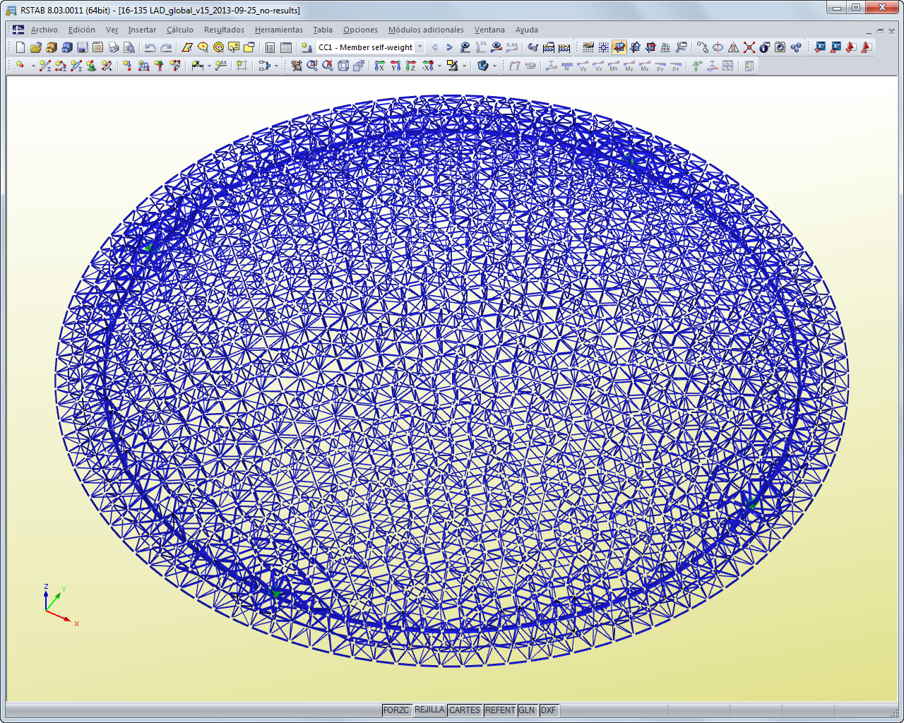 Räumliches Modell der Kuppel des Louvre Abu Dhabi in RSTAB (© Waagner-Biro)