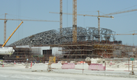 La cúpula del Louvre Abu Dhabi durante la construcción (© Waagner-Biro)