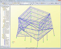 Estructura de soporte de la fachada en RSTAB (© Klöckner GmbH)