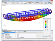 Representación de la deformación de un puente en RFEM (© Janson Bridging)