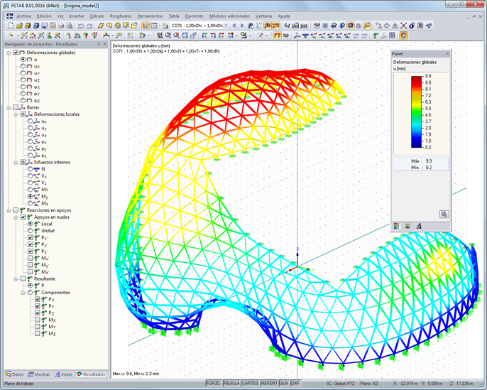 Modell des „Enigma“ in RSTAB (© Novum Structures)