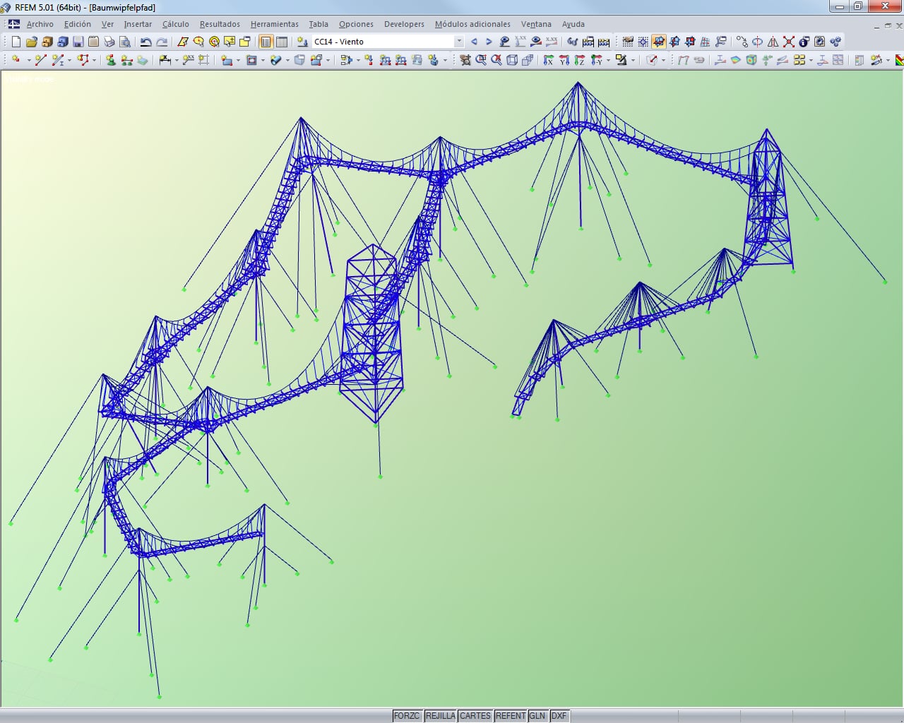 Toda la estructura mostrada en RFEM (© Meyer+Schubart)