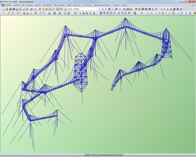 Toda la estructura mostrada en RFEM (© Meyer+Schubart)