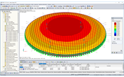Modelo en 3D del cojín de ETFE con la red de cables en RFEM (© z3rch)