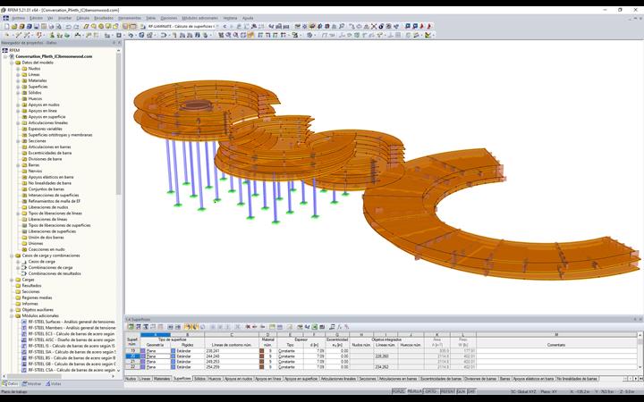 Modelo en RFEM del Conversation Plinth (© Bensonwood)