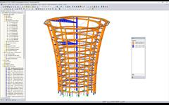 Modelo en 3D de la torre mirador en RSTAB (© WIEHAG GmbH)