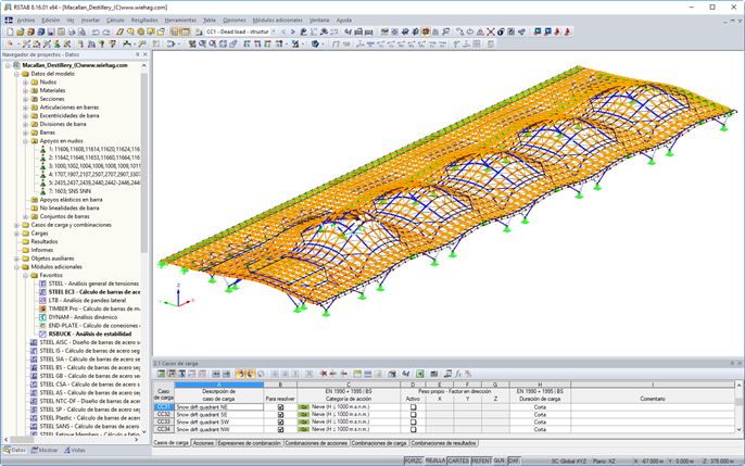Estructura de cubierta de madera