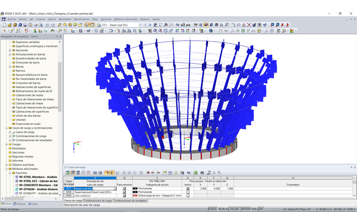Modell der Meixi Urban Helix, Changsha in RFEM (© Weiske + Partner GmbH)