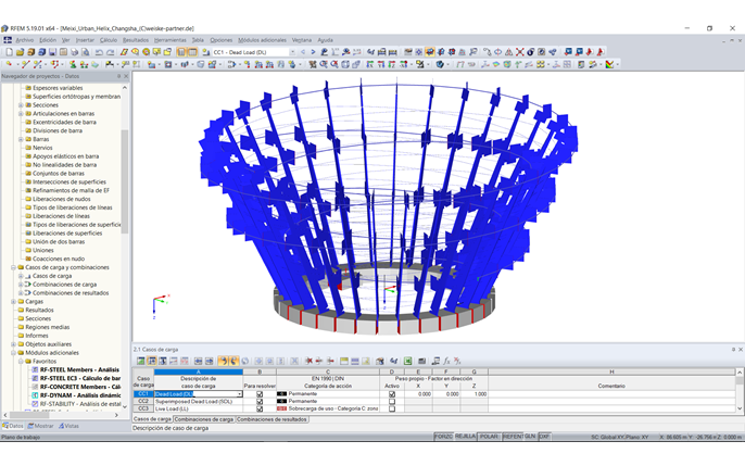 Modell der Meixi Urban Helix, Changsha in RFEM (© Weiske + Partner GmbH)
