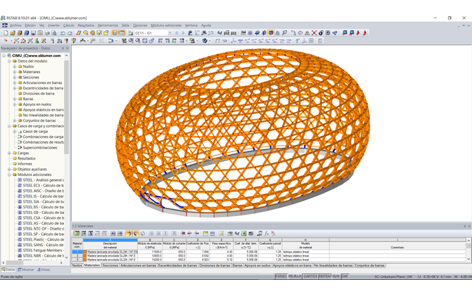Modelo 3D de CIMU - ILE DE SEGUIN en RSTAB (© sblumer ZT GmbH)