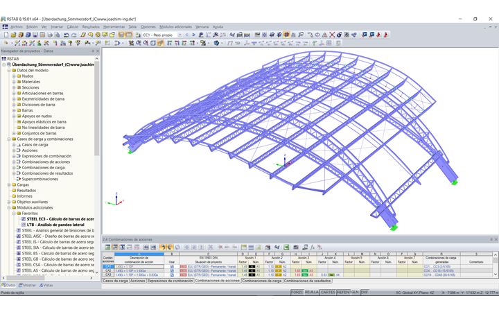 3D-Modell des Dachtragwerks in RSTAB (© Joachim Ingenieure)