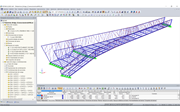 Modelo 3D de la pasarela peatonal en RSTAB (© Konstrukt: ING GmbH)