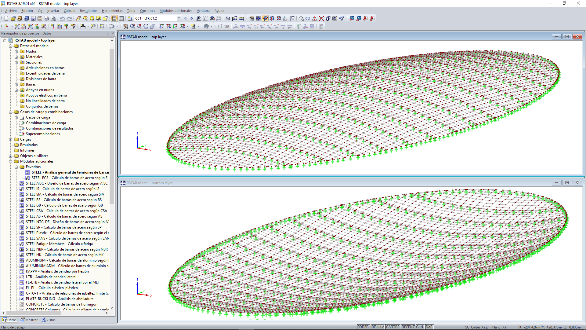 Modelos de reemplazo para membranas en RSTAB (© zapf & co.)