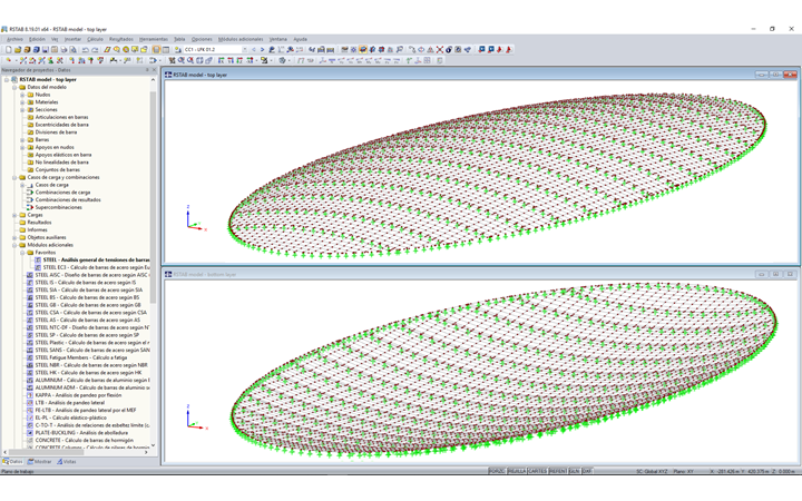 Modelos de reemplazo para membranas en RSTAB (© zapf & co.)