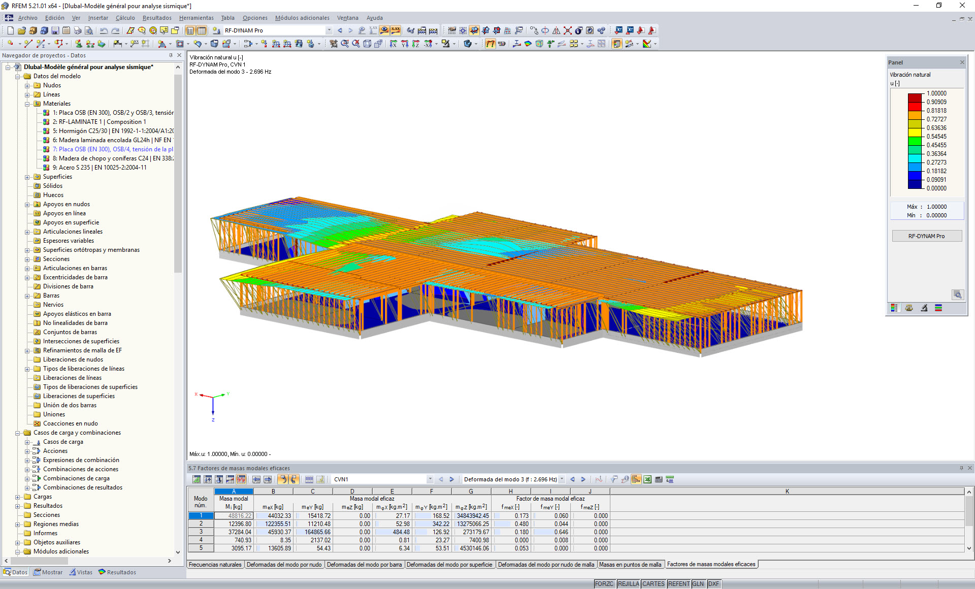 Modelo para el análisis sísmico en RFEM (© ARTEMIS INGENIEUR)