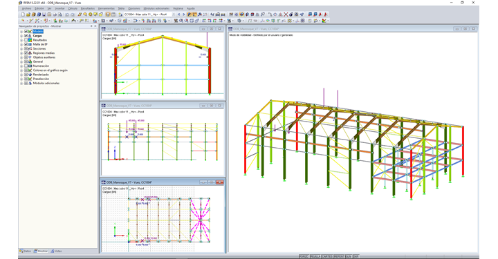 Diferentes cargas del puente grúa en RFEM (© Albyr)