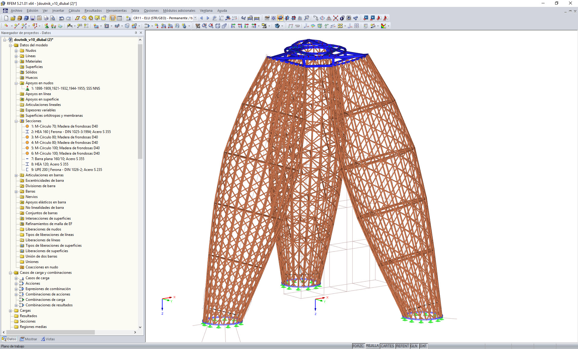 Modelo de RFEM de la torre mirador (© STATIC Solution sro)