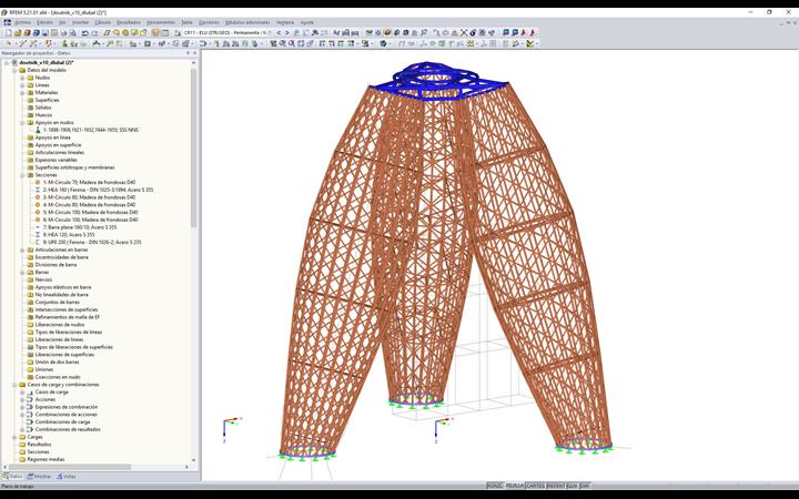 Modelo de RFEM de la torre mirador (© STATIC Solution sro)