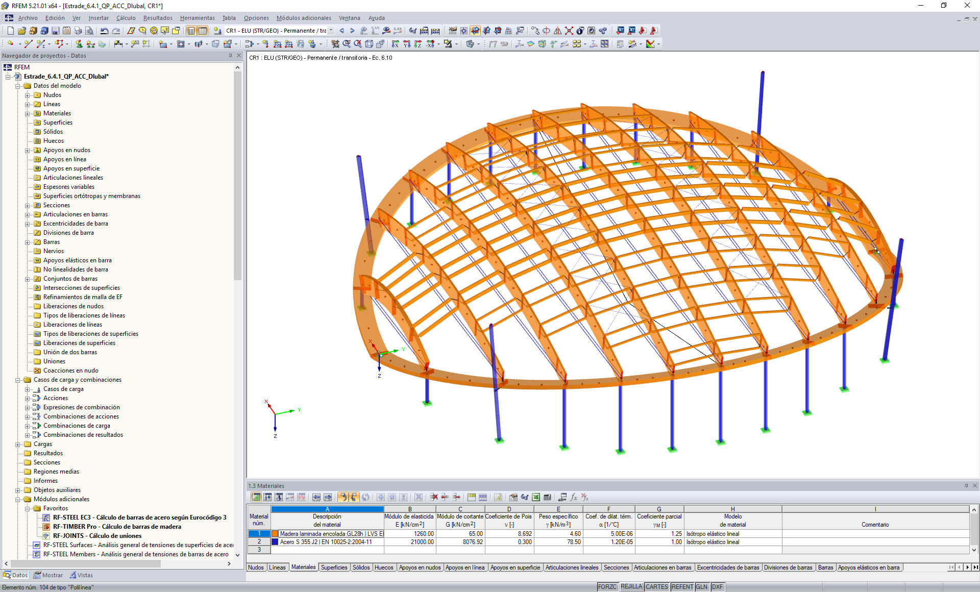 Estructura de cubierta de madera