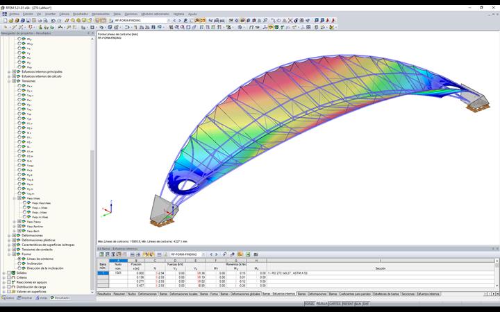 Stadionüberdachung nach Formfindung (© FHS Ingeniería Estructural Ltda.)
