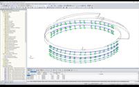 Estructura de apoyo de la fachada en RFEM (© Enclos Corp.)