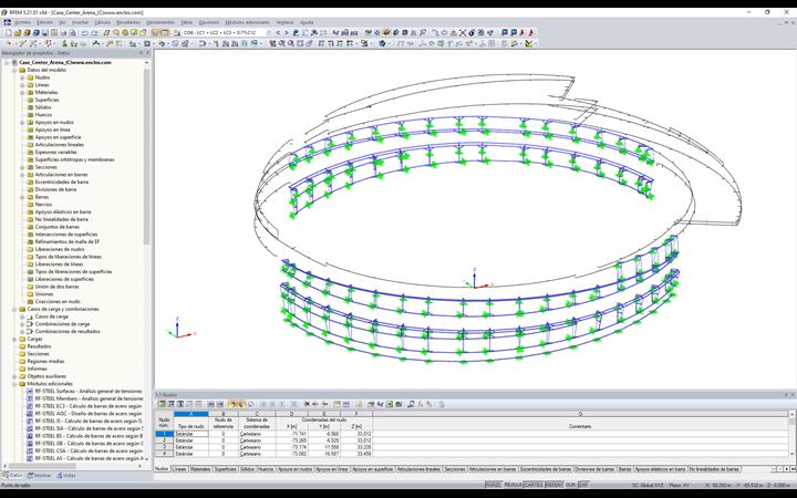 Estructura de apoyo de la fachada en RFEM (© Enclos Corp.)