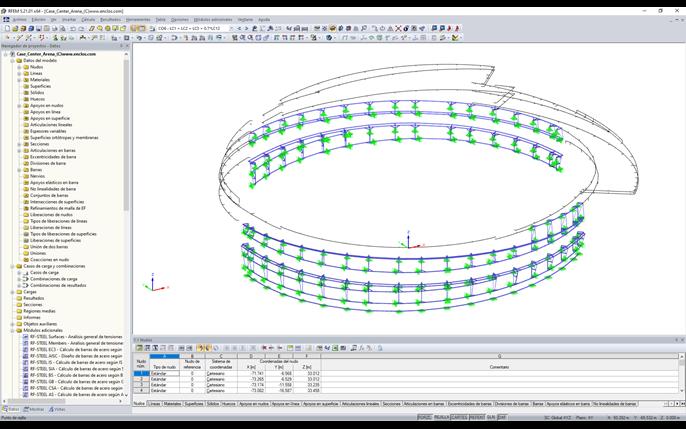 Estructura de apoyo de la fachada en RFEM (© Enclos Corp.)