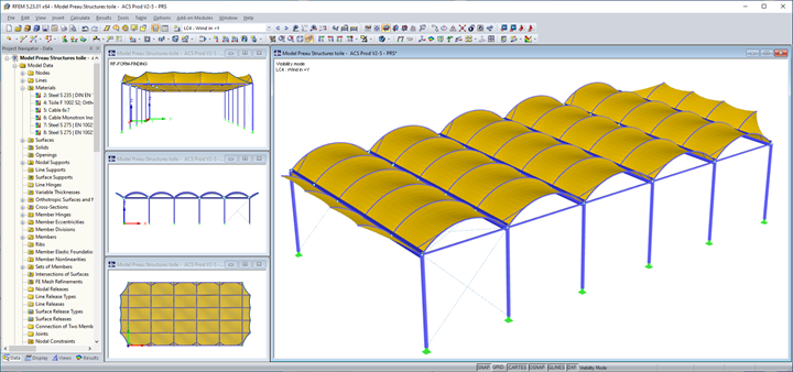 El modelo de la cubierta en RFEM (© ACS Production)