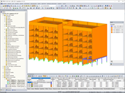 Modelo en 3D del edificio residencial en RFEM (© Egoin)
