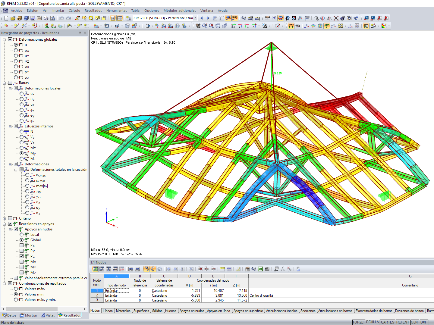 La deformación durante el levantamiento (© Ri-Legno Srl)
