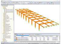 Modelo del pórtico de madera de RFEM de la entrada a la escuela (© BET Moselle Bois)