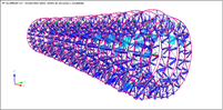 Modelo de RFEM con los resultados del cálculo de RF-ALUMINIUM (© T&E Support)