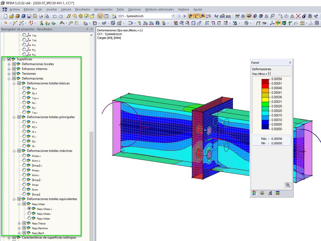 Visualización ampliada de deformaciones en superficies