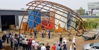 Construcción de prueba de una parte de la cúpula (© Octatube)