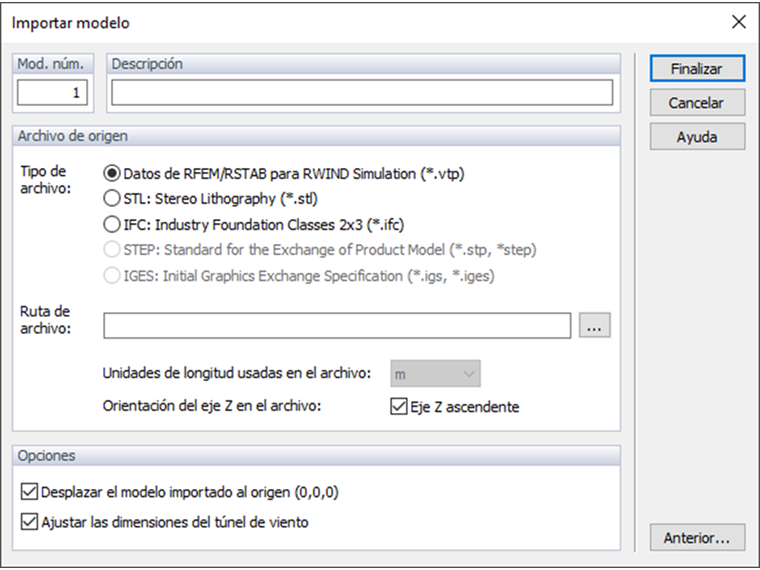 Importación manual del modelo