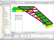 Modelo en RFEM del Centro de Deportes Náuticos (© Kmod Enginyeria en Fusta SL)