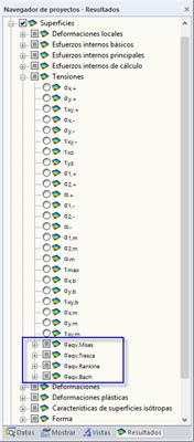 Tensiones de superficies: tensiones equivalentes