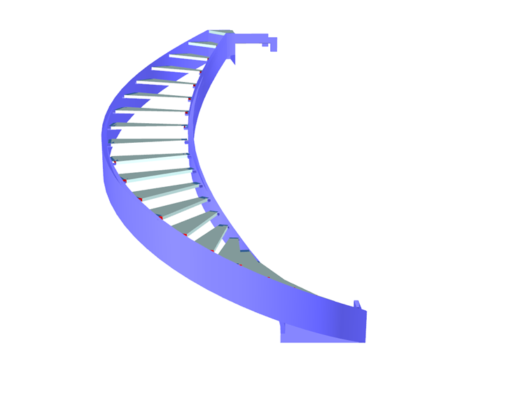 Modelo de RFEM de la escalera