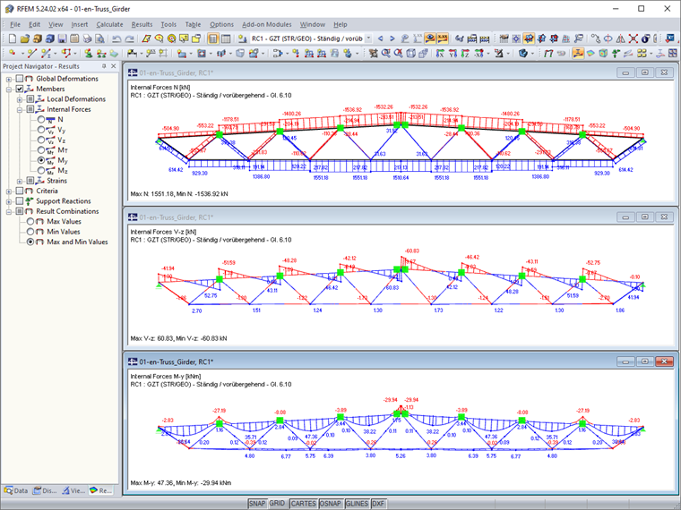 Esfuerzos internos de cálculo