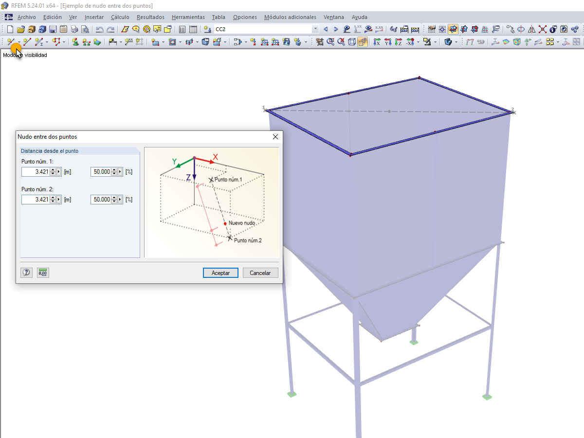 Creando un nudo entre las esquinas